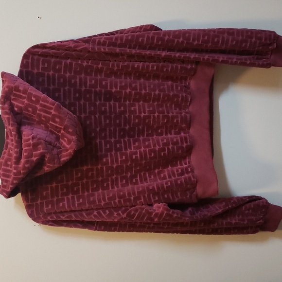 Guess After Party NWT Large Pullover Cropped Velour Hoodie - Picture 7 of 8